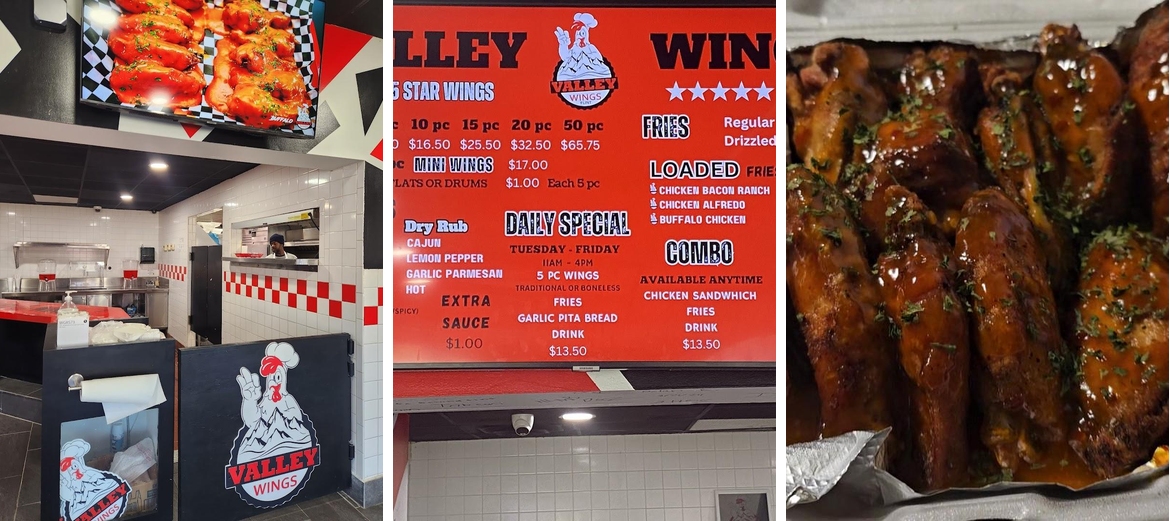 Valley Wings-Flint/Burton Menu