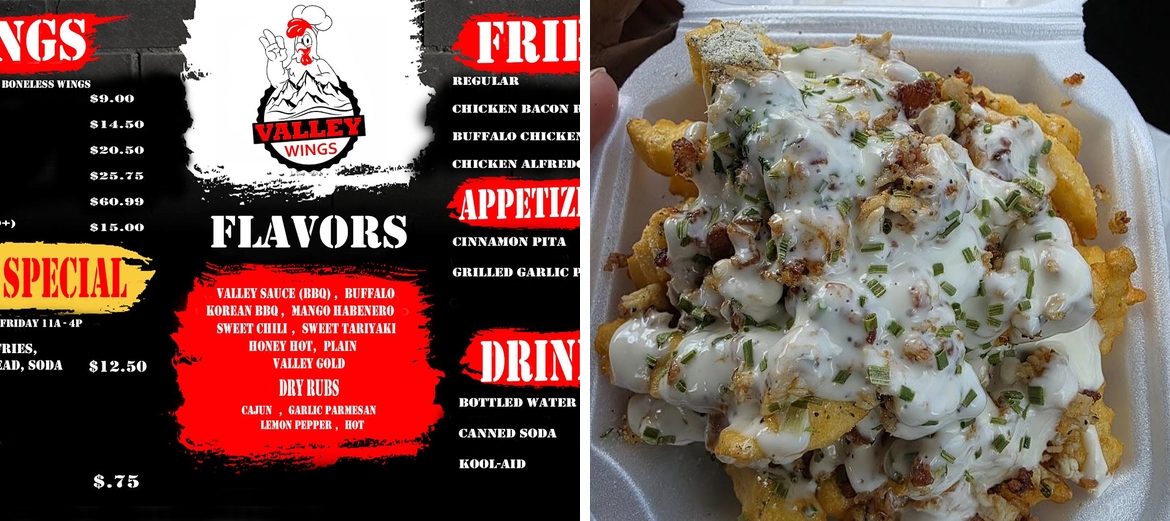 Valley Wings-Flint/Burton Menu