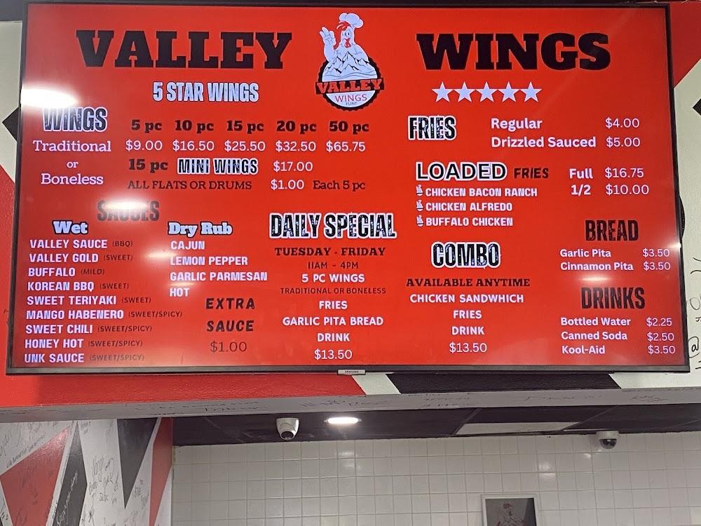 Valley Wings-Flint/Burton Menu image 1