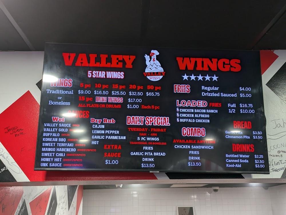 Valley Wings-Flint/Burton Menu image 2